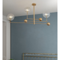 Simple hanging decorative round ball metal gold luxury modern led chandelier